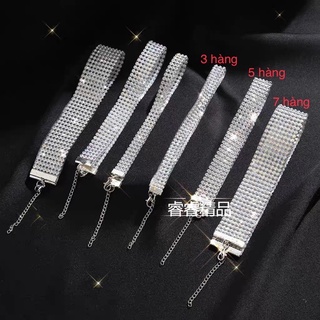 choker đính đá sang chảnh, vòng cổ dạng ngắn , dây chuyền ôm sát cổ nhiều kích cỡ