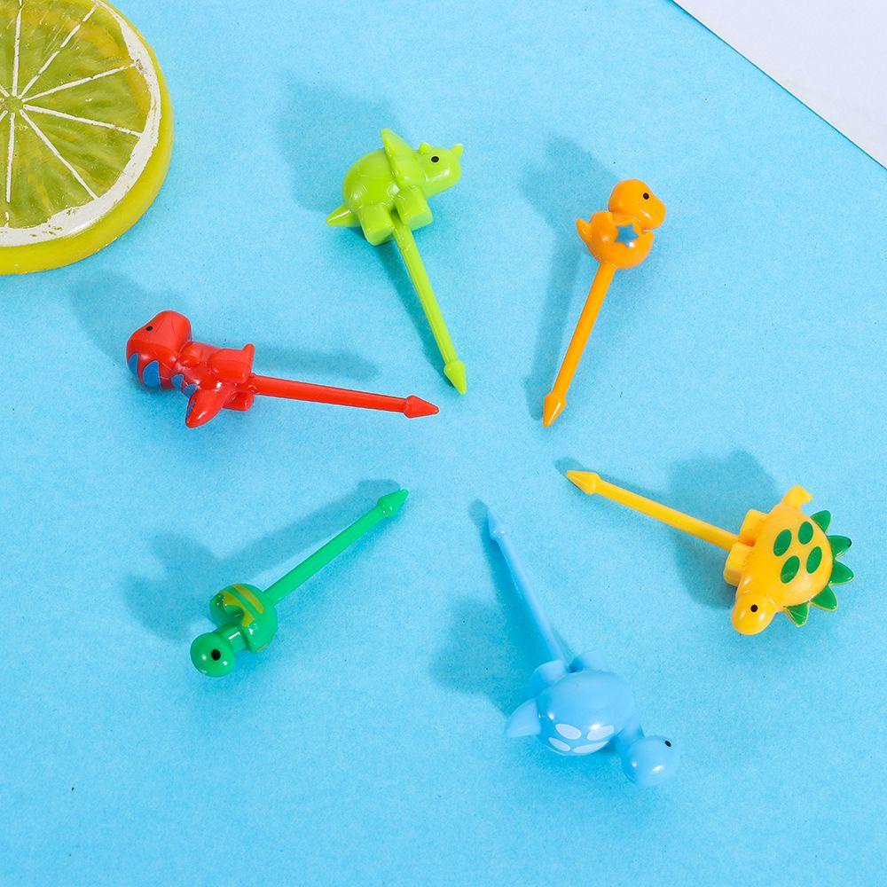 Set 6 / 10 Nĩa Ăn Trái Cây Hình Khủng Long Ngộ Nghĩnh Có Thể Tái Sử Dụng