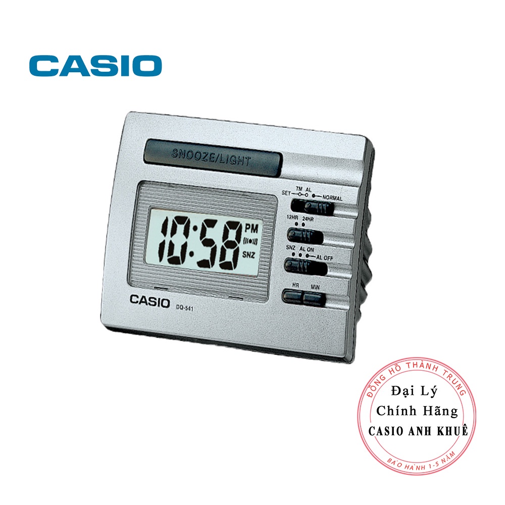 Đồng hồ báo thức để bàn điện tử Casio DQ-541D-8R màu xám trắng
