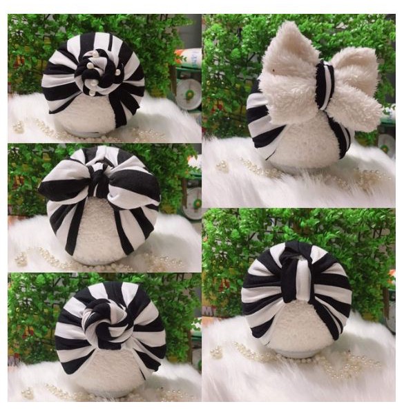 Nón turban cho bé freesize từ 5-12 ký (kèm tóc giả)