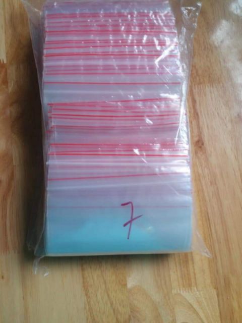 (Có sẵn) 100g túi zip viền đỏ đủ size từ số 00 - 12, loại đẹp dày dặn. Ấn chọn size