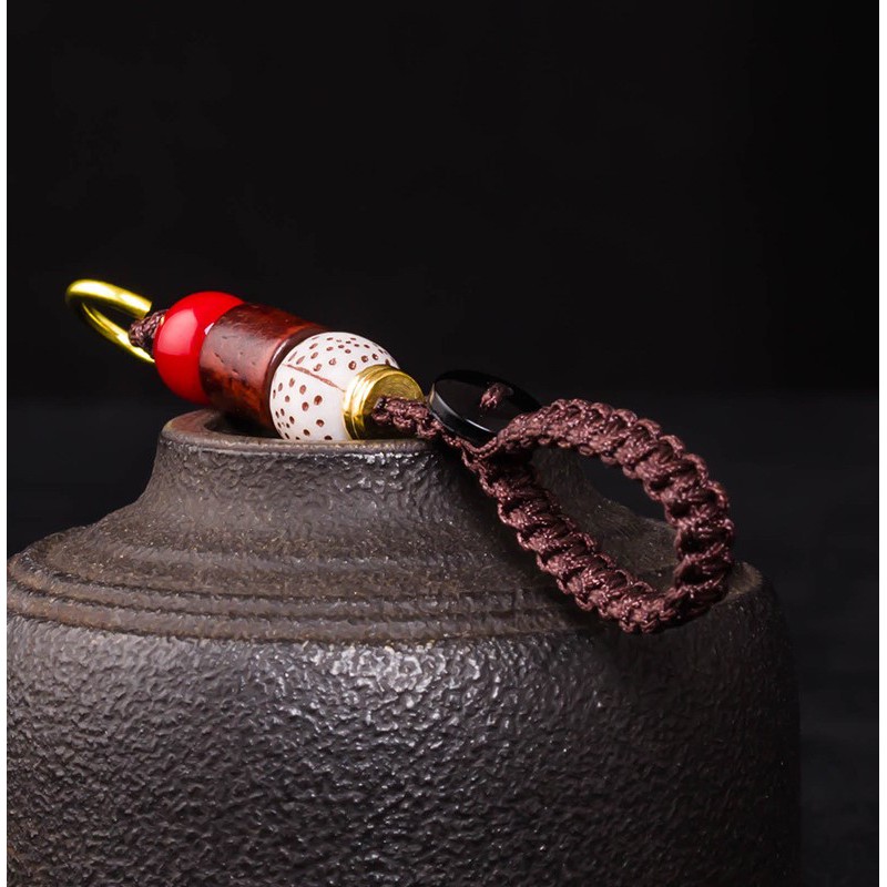 Móc Khoá Nút Phong Thủy, Trang Trí Bằng Đồng Hình Hạt Đơn