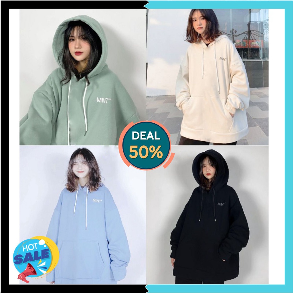 Áo hoodie nam nữ MINT Caratopz, Áo khoác sweater nỉ dáng rộng chất đẹp