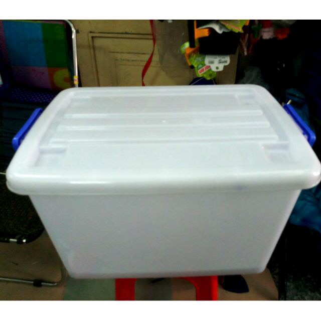 Thùng nhựa đựng hồ sơ 80lit, thùng nhựa đa năng 80L màu trắng có bánh xe và nắp đậy kín
