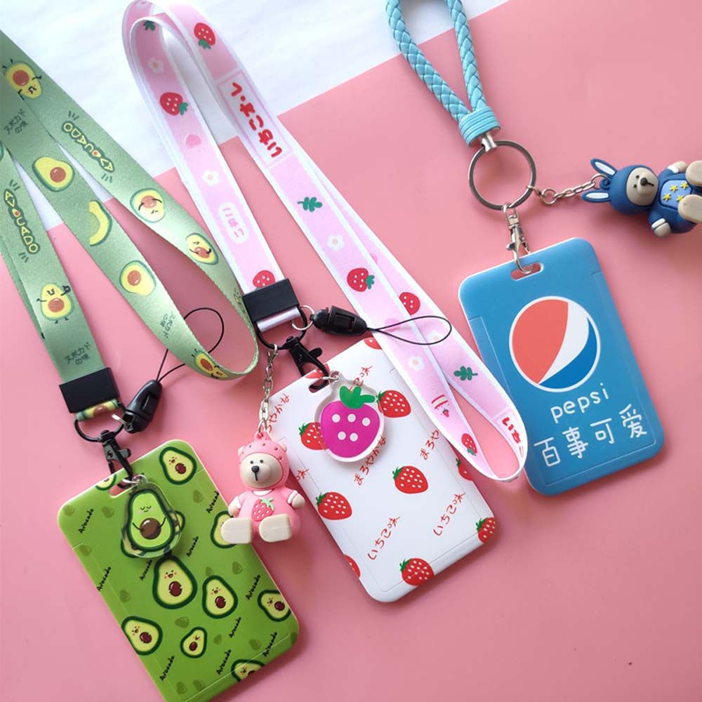 Bảng tên đeo thẻ ID/thẻ xe buýt kèm móc khóa hình quả bơ dễ thương ngộ nghĩnh cho bé
