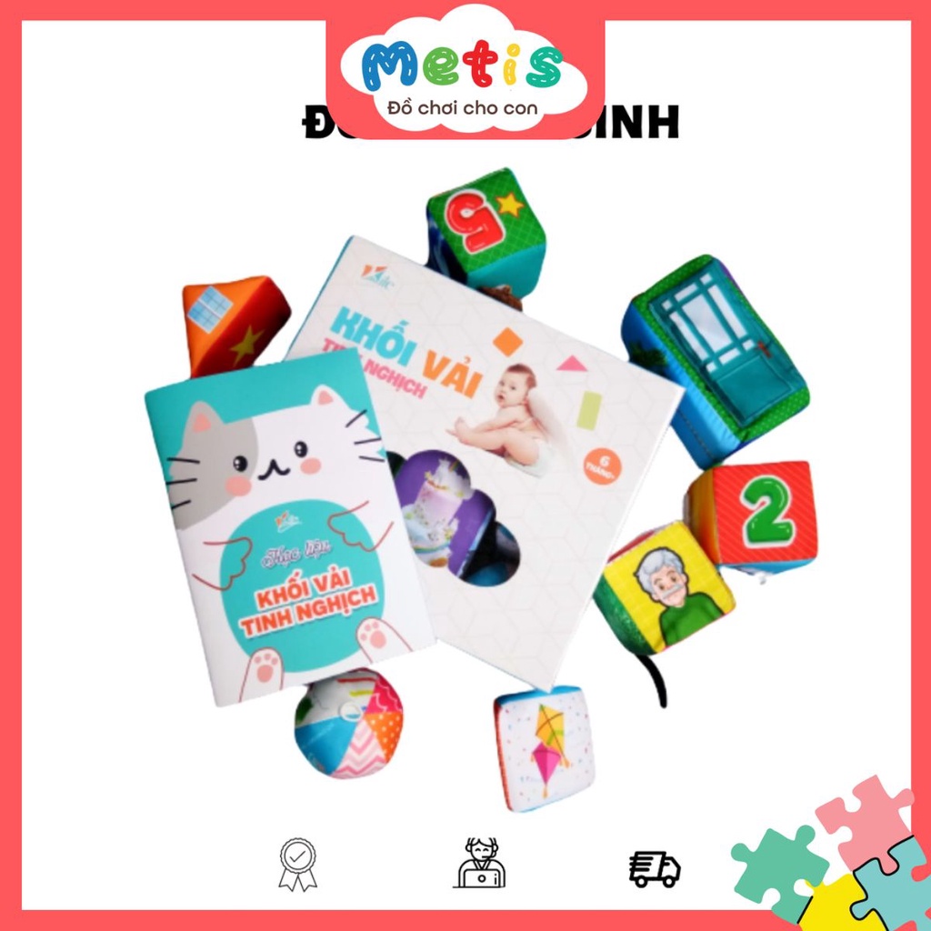 COMBO Bộ khối vải tinh nghịch kèm học liệu - Metis Đồ chơi cho con