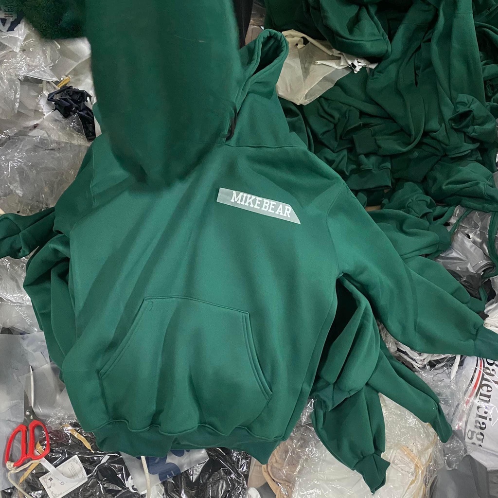 Áo hoodie nam nữ MIKE BEAR xanh lá, áo hôdie ZUTEE chất nỉ dày dặn form rộng oversize