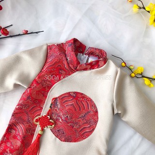 Áo dài cho bé gấm Mộc Long