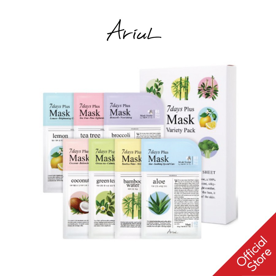 Mặt Nạ Nhân Đôi Dưỡng Chất Từ Thiên Nhiên Ariul 7days Plus Mask 20g