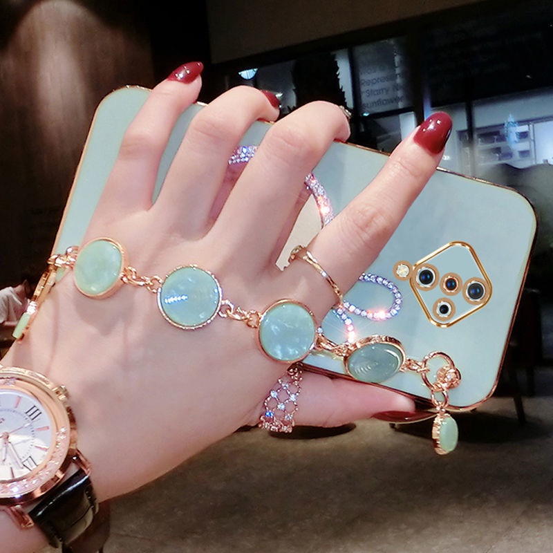 Ốp Điện Thoại Họa Tiết Thỏ Gắn Kèm Gương Trang Điểm Và Dây Đeo Tay Cho Vivo S1 Pro