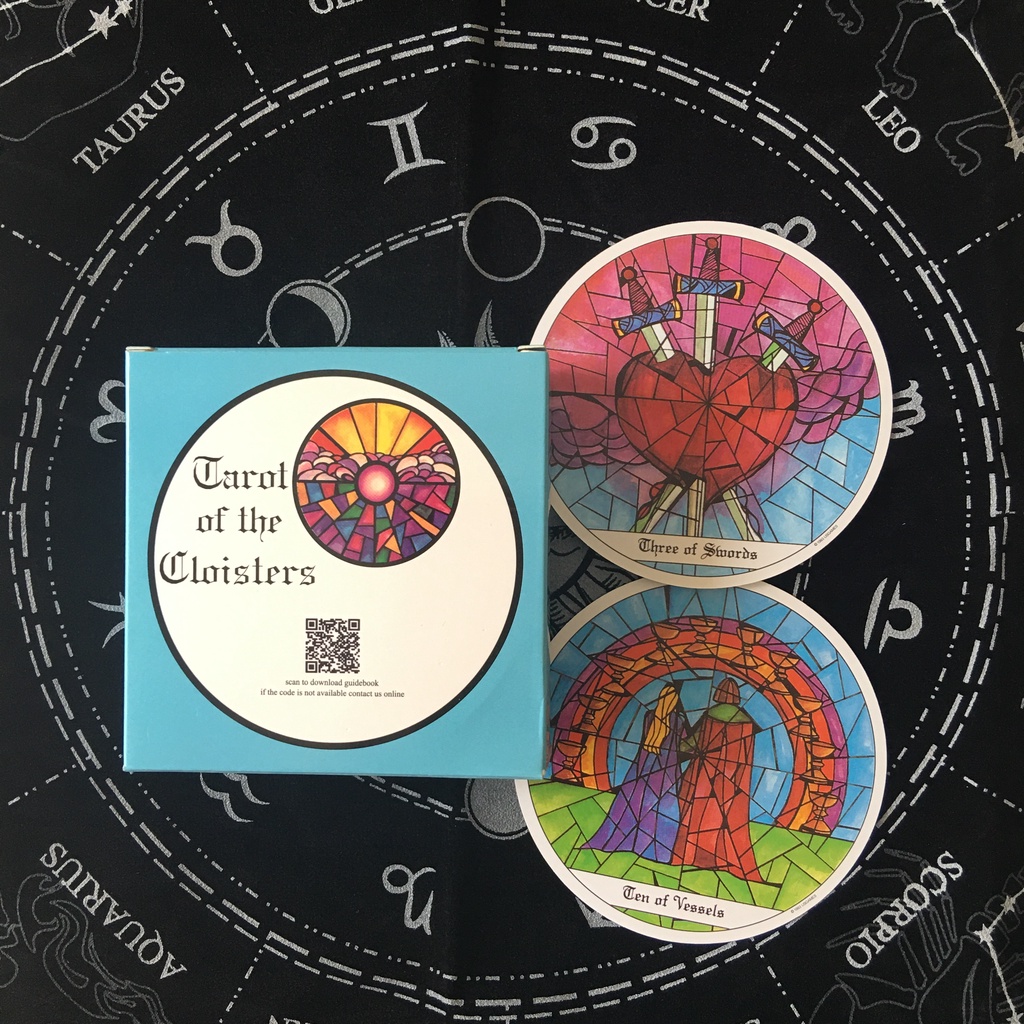 Bộ Bài tarot Hình Tròn In Chữ Tiếng Anh Độc Đáo Thẻ