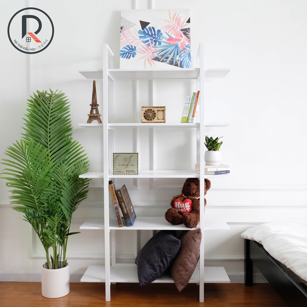 KỆ SÁCH B BOOK SHELF HÀN QUỐC 5 TẦNG - MÀU WHITE  - NỘI THẤT KIỂU HÀN - 가장자리