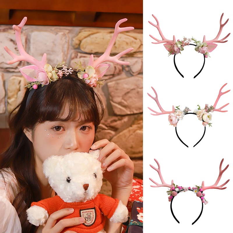 Cài Tóc Hình Sừng Tuần Lộc Hoạt Hình Cho Bé Gái