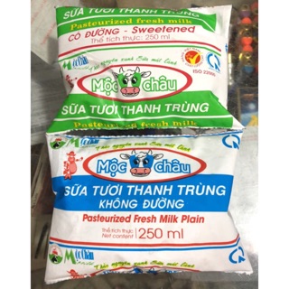 Sữa Tươi Thanh Trùng Mộc Châu Túi 250ml