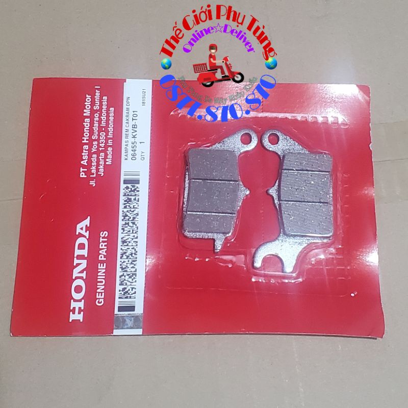 Bố thắng đĩa trước Vario 160 ABS, AB 2010-2021 zin Honda Indo - 06455-KVB-T01