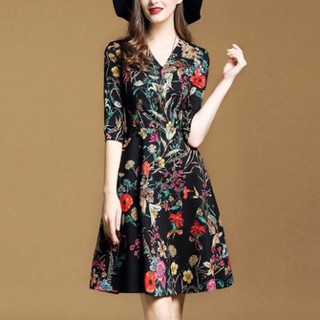 Đầm hoa xòe tay lỡ s265057