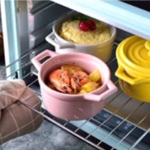 Bát Ăn Dặm Gốm Sứ Hình Nồi Có Nắp 2 Quai 330ml Cho Bé, Bát Ăn Dặm Gốm Sứ Chất Liệu Cao Cấp Chịu Nhiệt
