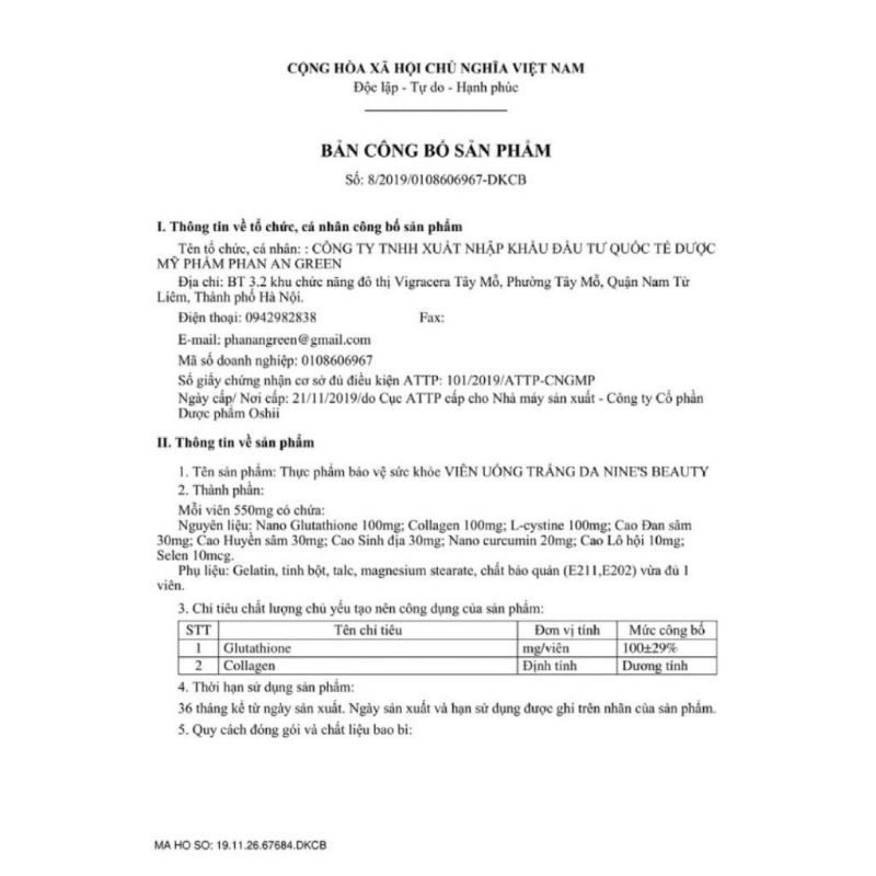 Viên uống trắng da Nine's | BigBuy360 - bigbuy360.vn