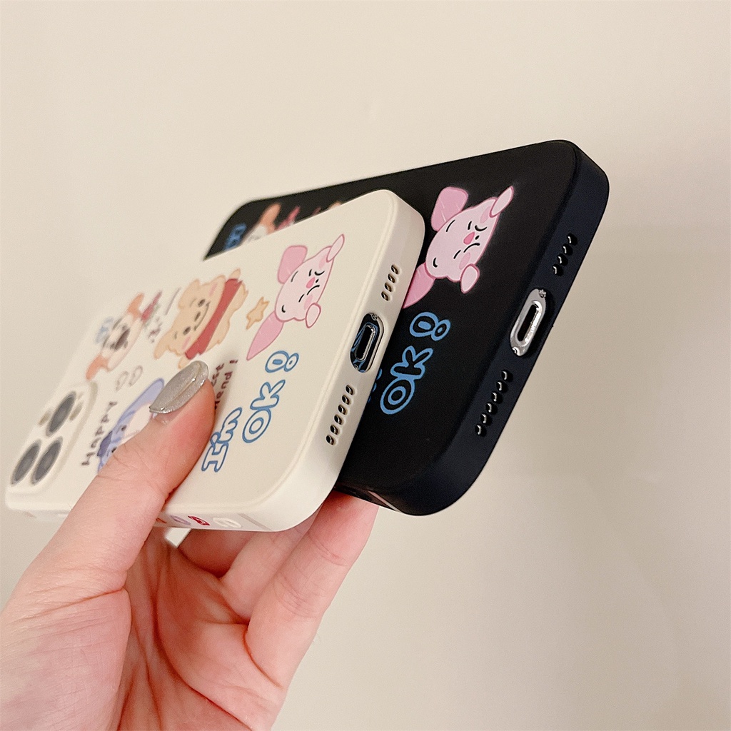 Ốp điện thoại viền silicon mềm in hình gấu Pooh thích hợp cho iPhone 13 / 12 Pro Max 11 Xr 6 7 8 Plus