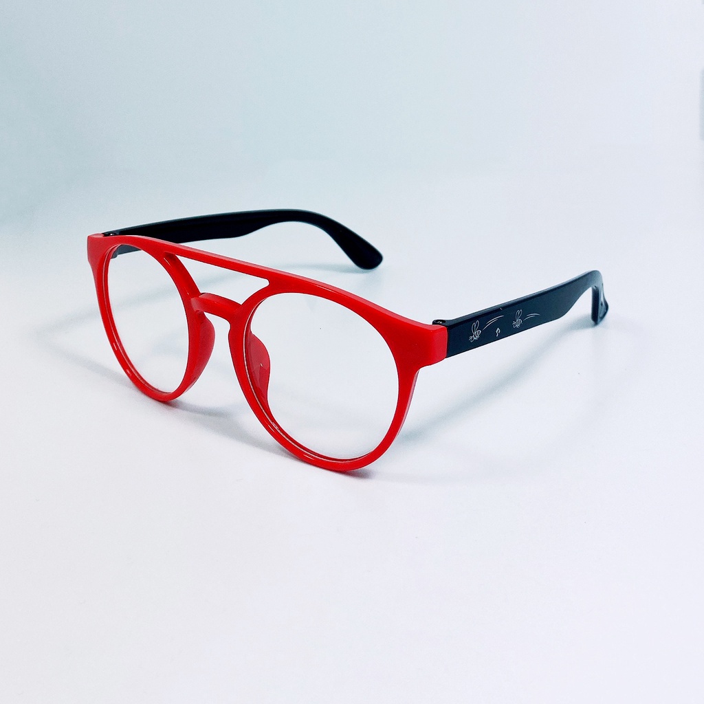 Kính mát trẻ em Jun Secret kiểu giả cận gọng tròn đơn giản dễ thương, tròng chống tia UV an toàn cho bé JS58A03