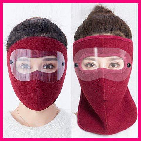 Khẩu trang ninja vải nỉ dán gáy che kín mặt tai chống nắng chống gió bụi
