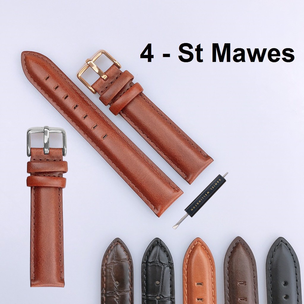 Dây Đồng Hồ Da Nam Nữ Daniel Wellington Khóa Vàng & Bạc Đủ Size DW Chính Hãng - OtisWatch