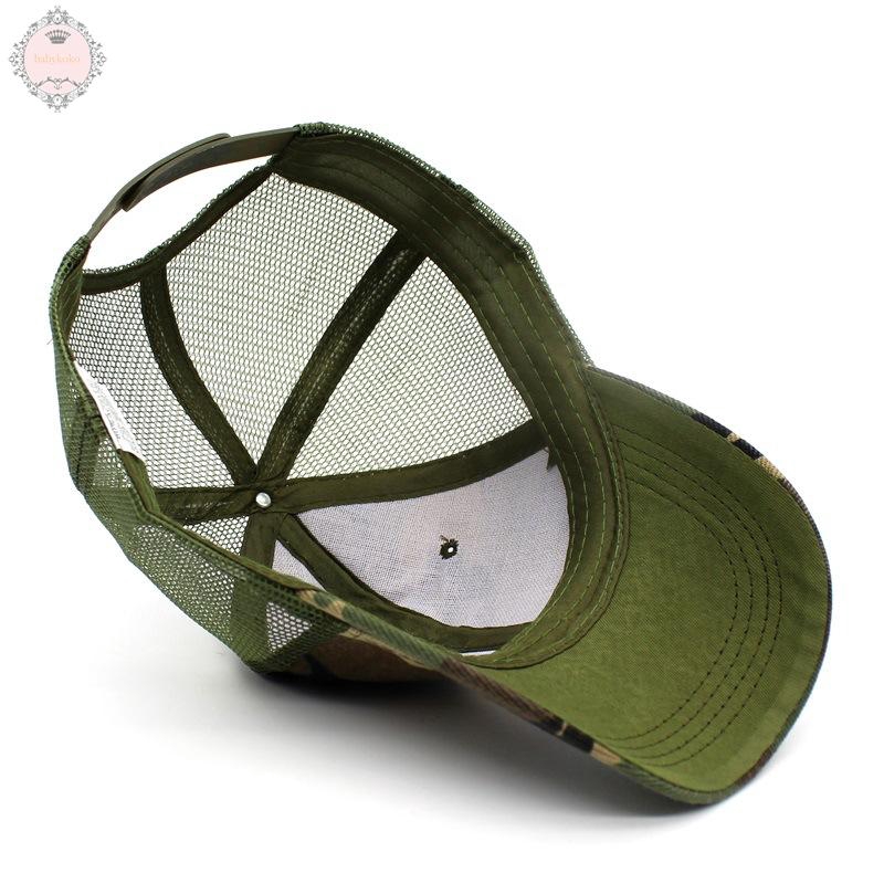 Women Plain Sports Half Retro Army Style Mens Visor Outdoor Jungle Camo Camping Camouflage Trucker Baseball Mesh Cap