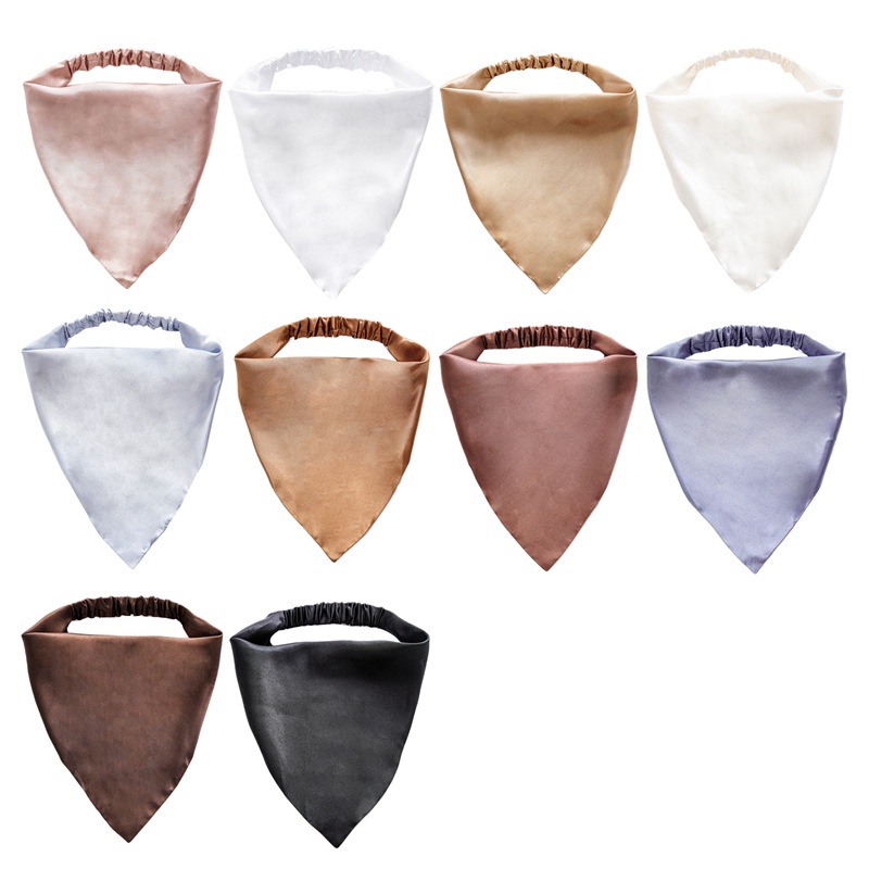 Băng đô vải satin màu trơn đơn giản có thể dùng làm khăn choàng cổ dành cho nữ