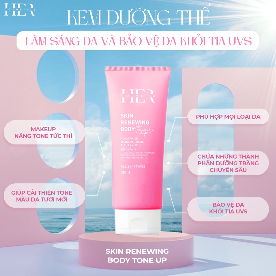Kem Dưỡng Trắng Da Toàn Thân Ban Ngày HER TREATMENT Skin Renewing Body - Tặng ngay Body Đêm Minisize 30gr