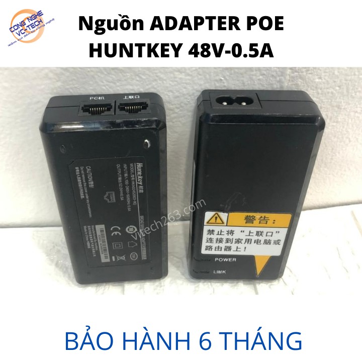 Nguồn Adapter POE HUNTKEY 48V-0.5A(Kèm dây nguồn số 8)-Giải Pháp TIẾT KIỆM CHI PHÍ dùng cho Camera IP | BigBuy360 - bigbuy360.vn