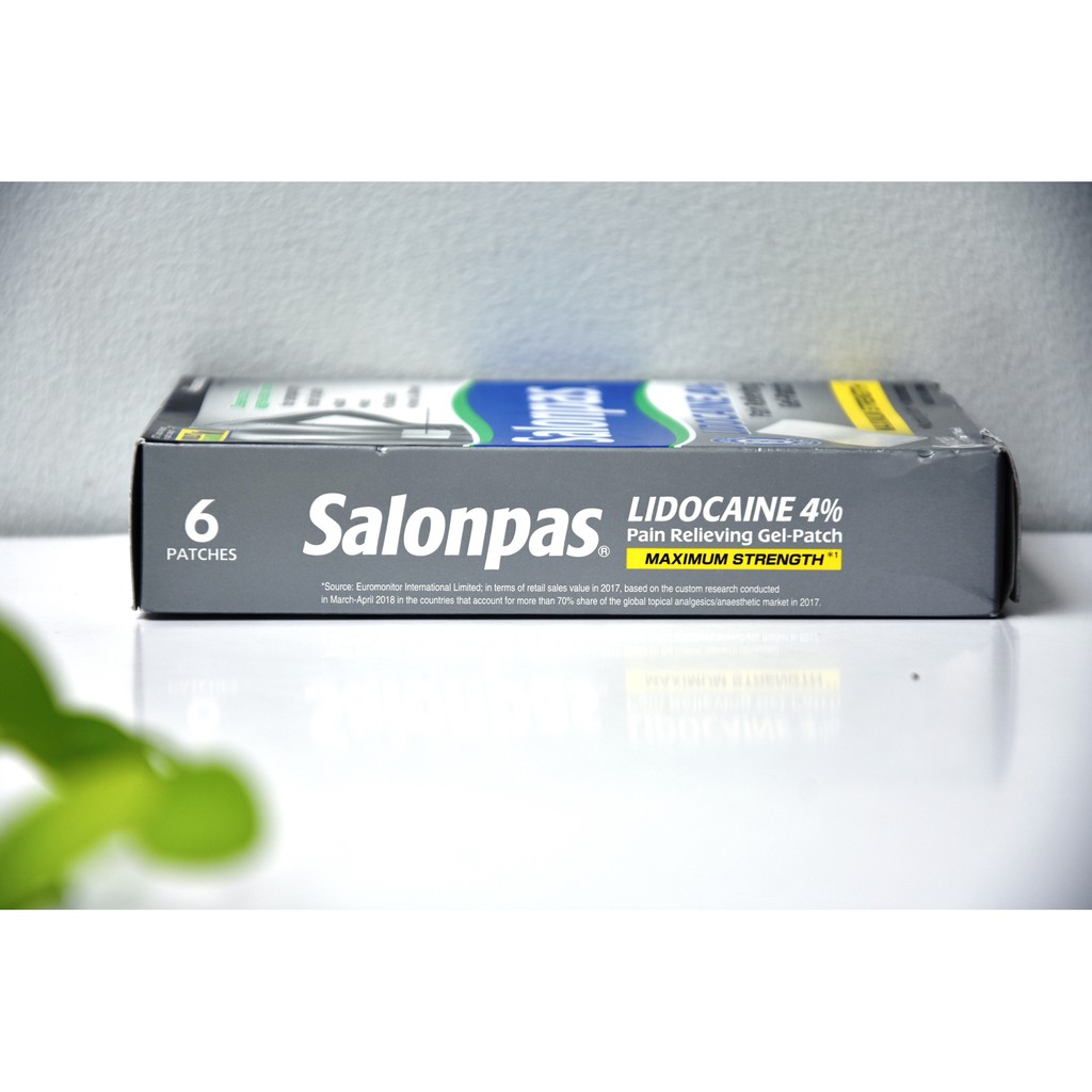 Miếng dán Salonpas® Lidocaine 4% Pain Relieving Gel-Patch 6 miếng