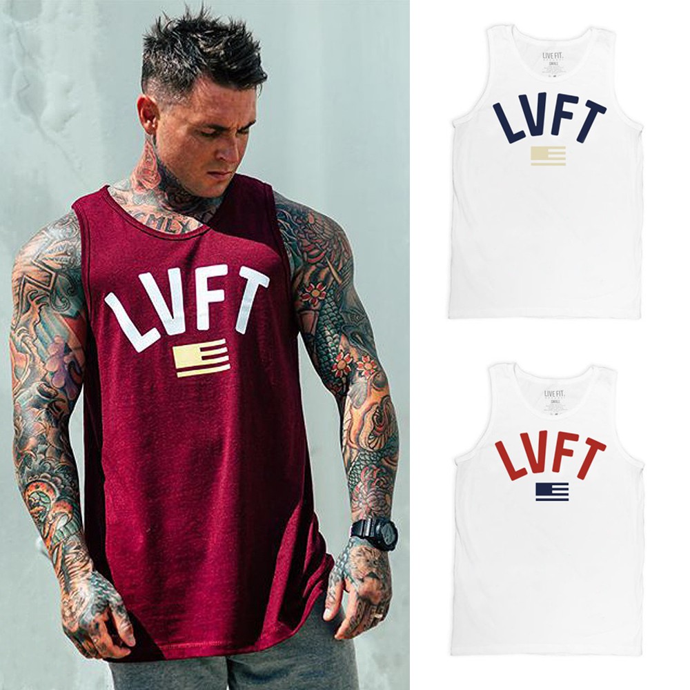 LIVE FIT Cotton Sports Vest Men's Fashion Casual Tank Tops