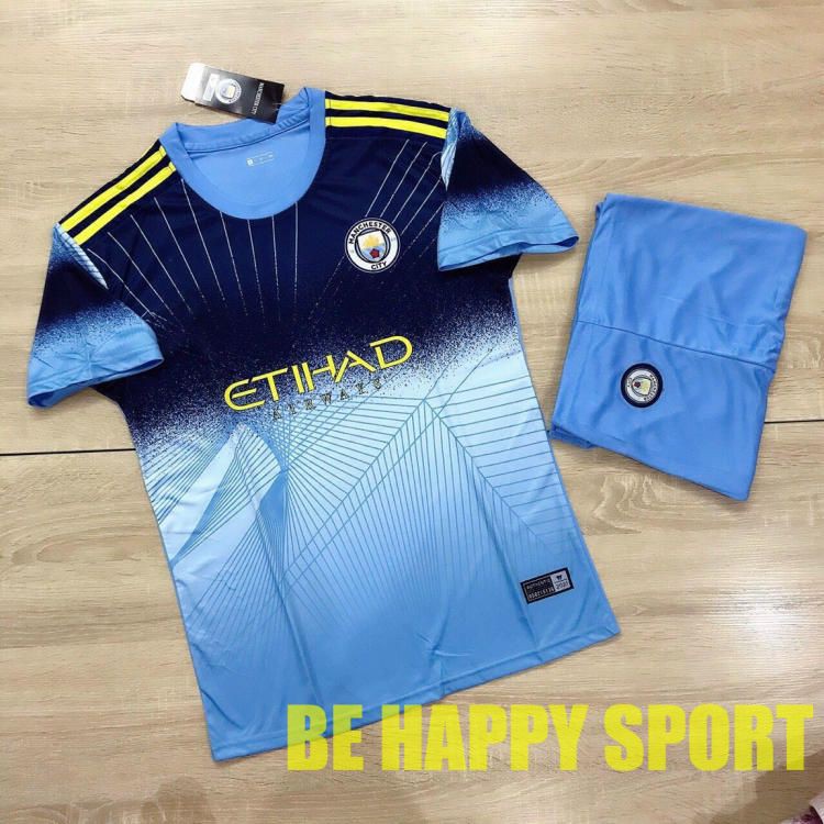 Bộ Áo Đá Bóng MANCITY- Nửa Đậm Nửa Nhạt Vải Thun Thái Co Dãn - Quần Áo Thể Thao Nam PP Bởi Sports Trend