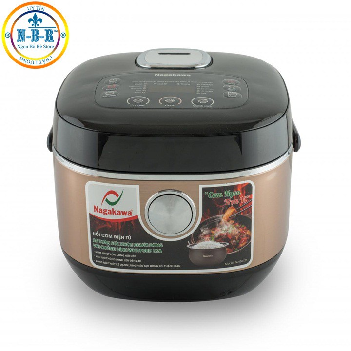 Nồi Cơm Điện Tử Nagakawa NAG-0123, 1.5L, Lòng Niêu, Mâm Nhiệt Cong, Phân Phối Chính Hãng Bởi NBR ,BH Chính Hãng 12 Tháng | BigBuy360 - bigbuy360.vn