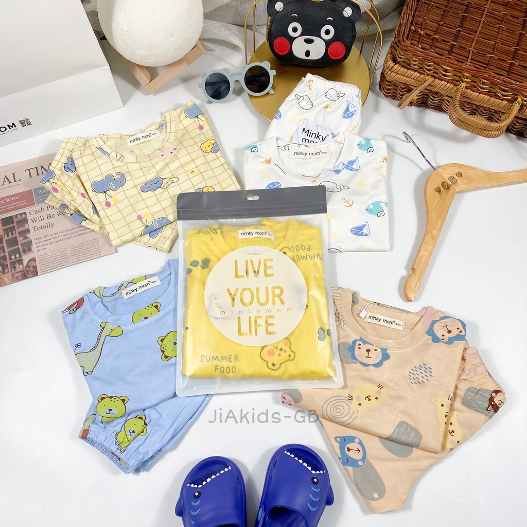 [Bé:6-27kg] Bộ Quần Áo Dài Tay Hiệu Minky Mom Vải Thun Lạnh Thoáng Mát In Hình Động Vật Dễ Thương - Mã: TD-IN23