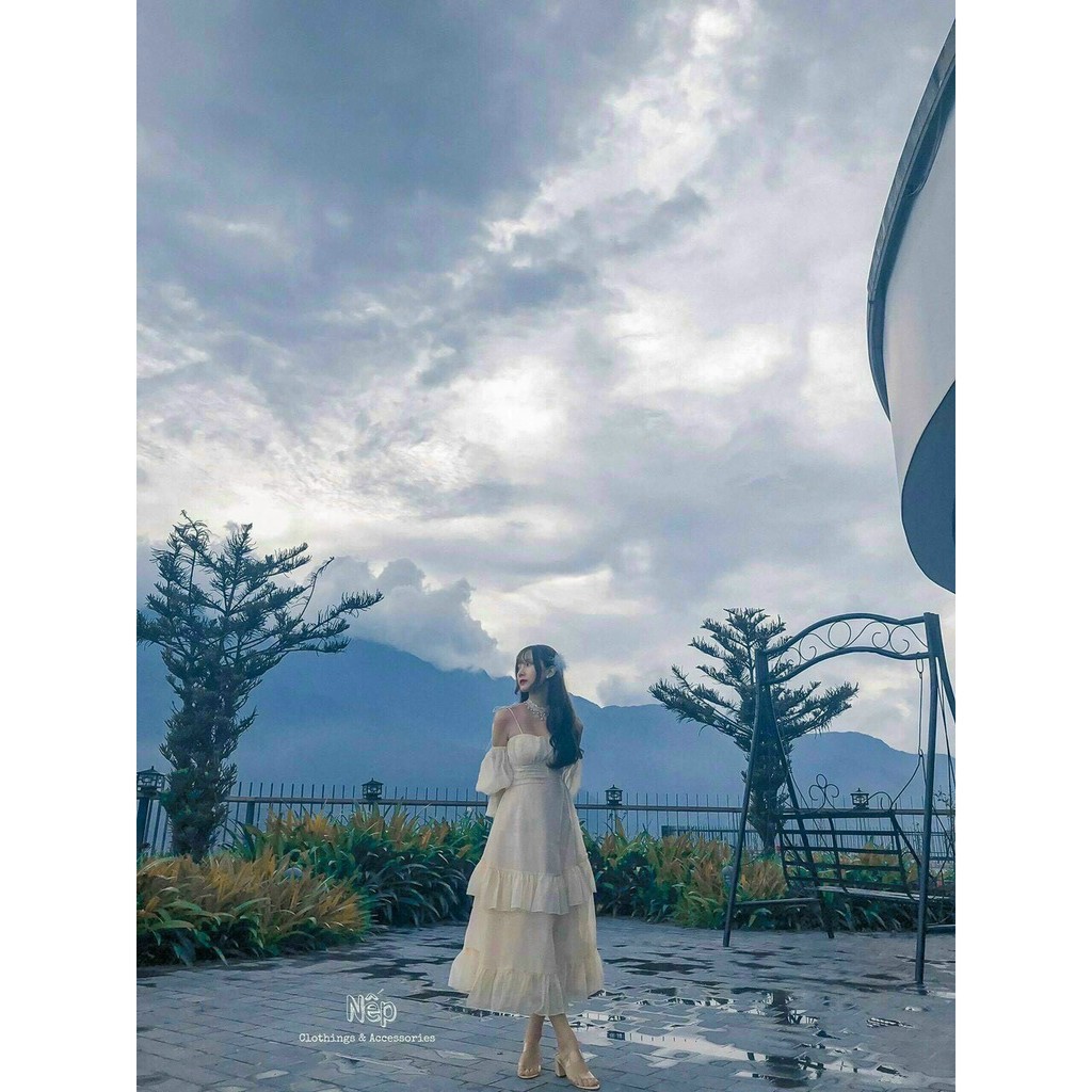 [ẢNH CHÍNH CHỦ]_Đầm Maxi 2 Dây Voan chiffon bèo xếp tầng, tongkhophuonghang 1468 | BigBuy360 - bigbuy360.vn