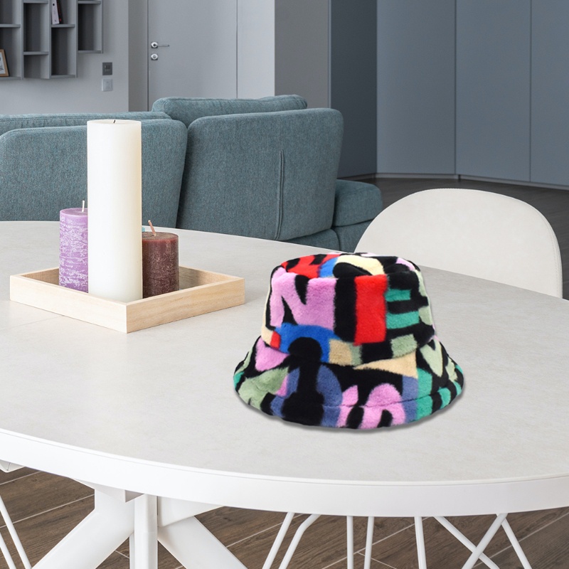 Nón Tai Bèo Lông Thỏ Giả Vành Rộng Không Có Vành Che Phủ Mặt Giữ Ấm