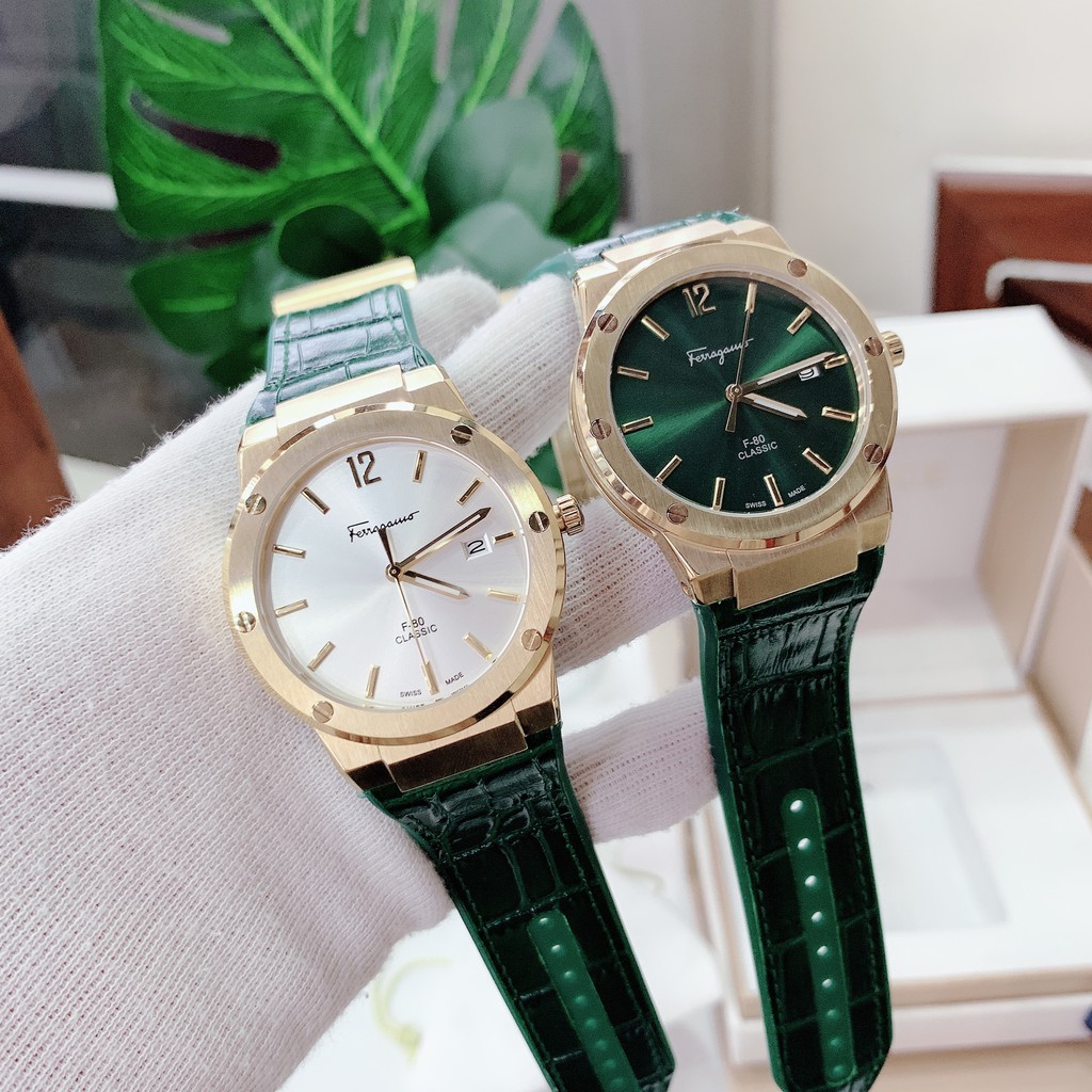 Đồng Hồ Nam Ferragamo F-80 SFDT00119 - Dây Cao Su Màu Xanh Lá
