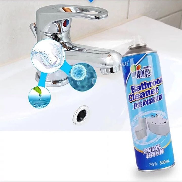 Chai xịt bọt tuyết tẩy rửa nhà tắm nhà chóng hiệu quả hương thơm dịu nhẹ Bathroom Cleaner giadunghuylinh