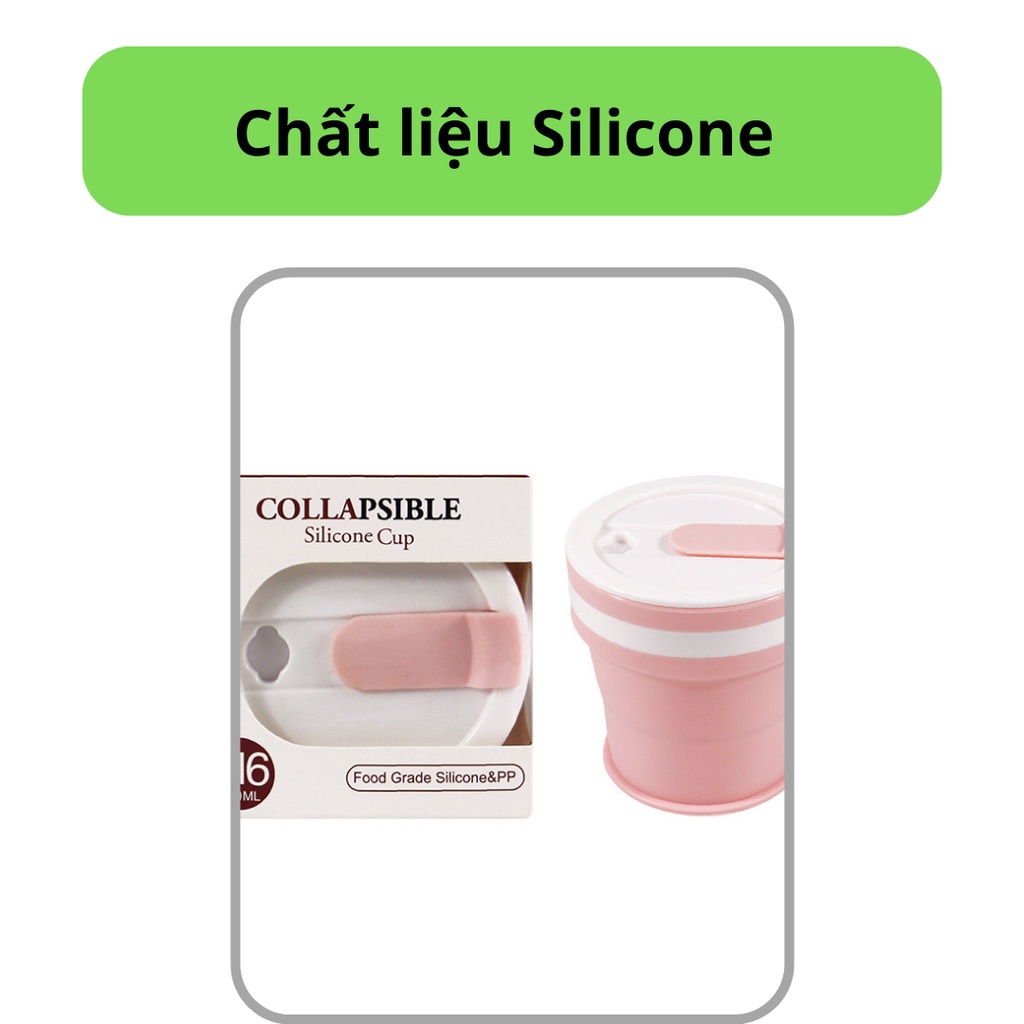 Cốc Xếp Silicone Có Thể Gấp Gọn Không Bị Biến Dạng Phù Hợp Du Lịch Dung Tích 350/550/750ml