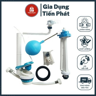 Bộ xả bồn cầu gạt cấp phao xanh kag-rt1205, bộ xả nước bồn cầu nhấn, xả cầu gạt dococer trọn bộ 2 khối cầu phổ thông