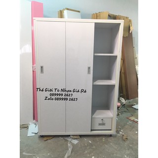 Tủ quần áo 3 cánh trắng trơn cực đẹp FREESHIP