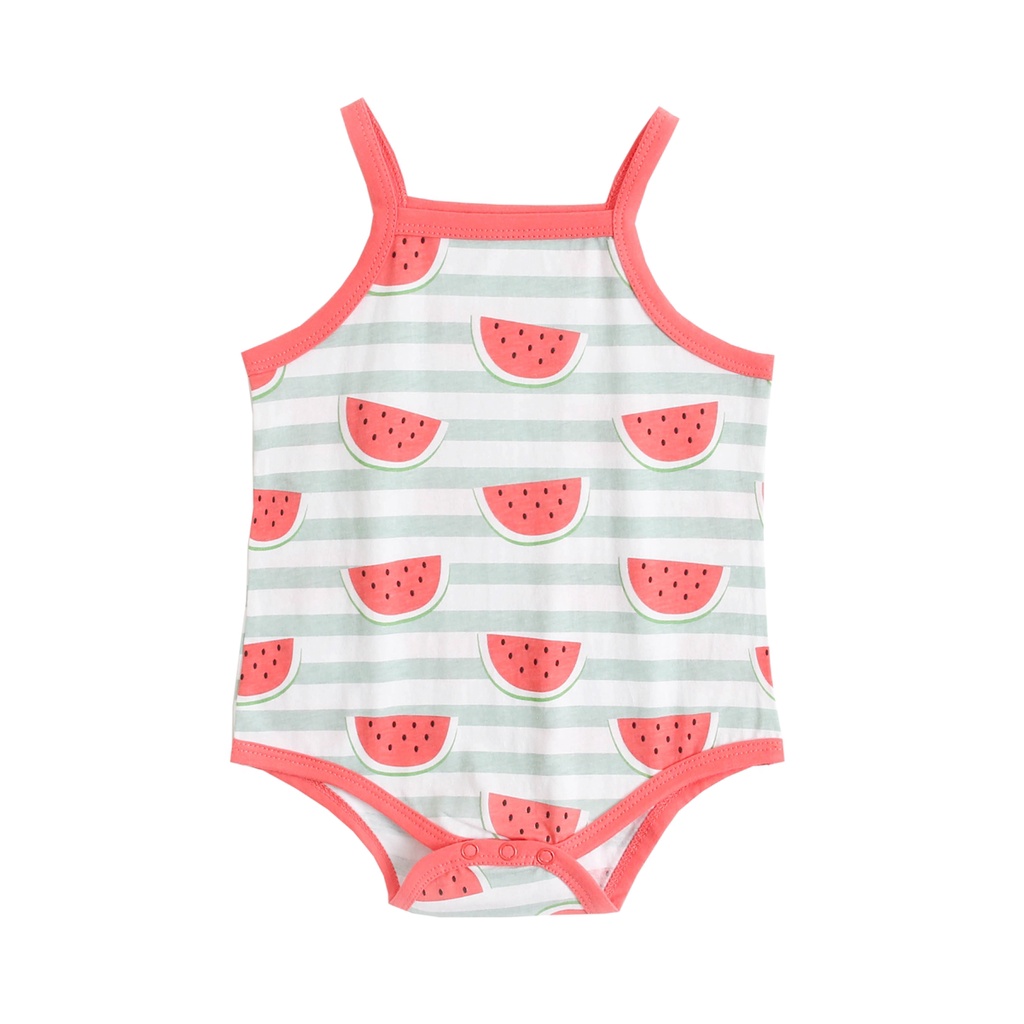 Áo liền quần Sanlutoz bằng Cotton dễ thương thời trang mùa hè cho bé gái sơ sinh