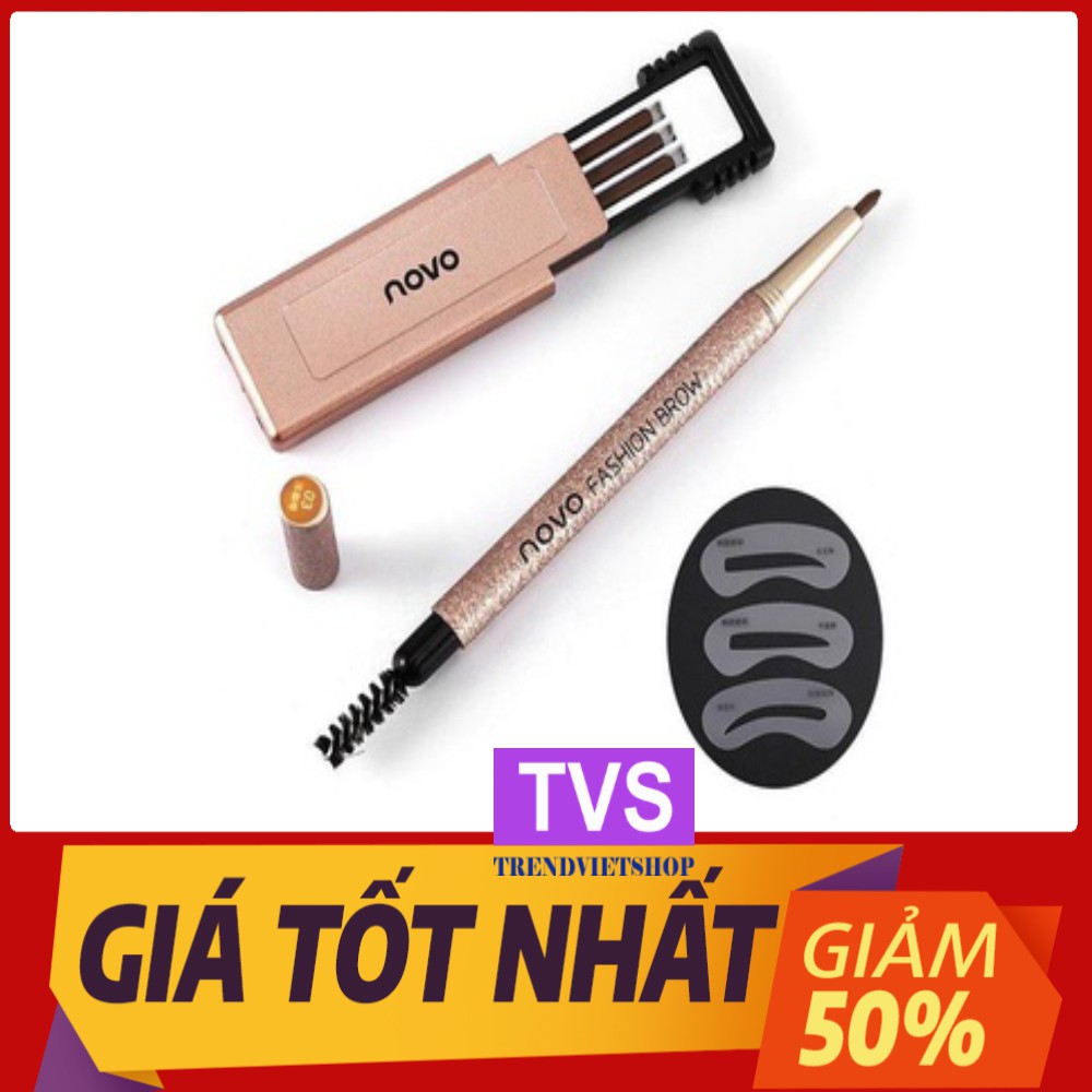 SIÊU RẺ BỘ 3 KHUÔN ĐỊNH HÌNH KẺ LÔNG MÀY, BỘ CHÌ KẺ LÔNG MÀY NOVA