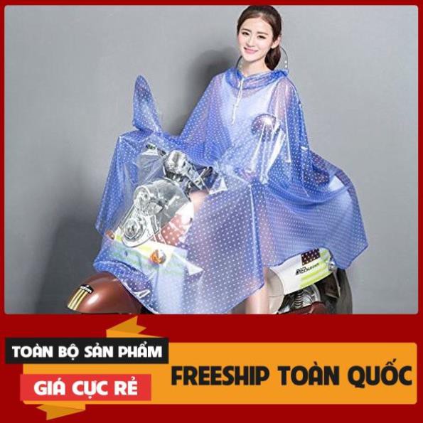 Áo mưa trong suốt chấm bi dễ thương