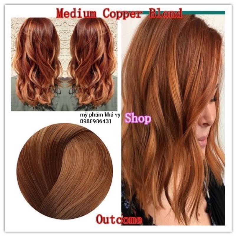 Tuýp màu nhuộm tóc vàng đồng tông sáng trung bình 7/4 Medium Copper Blonde