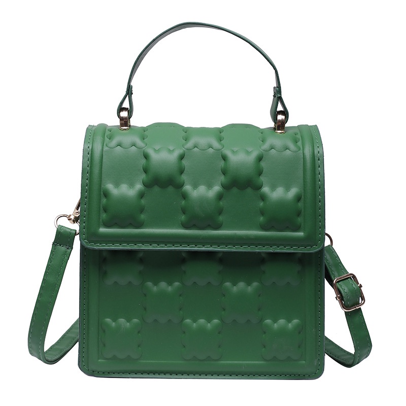 Túi Xách Đeo Vai Hình Vuông Dập Nổi Màu Trơn Phong Cách Thời Trang Hàn Quốc 2022