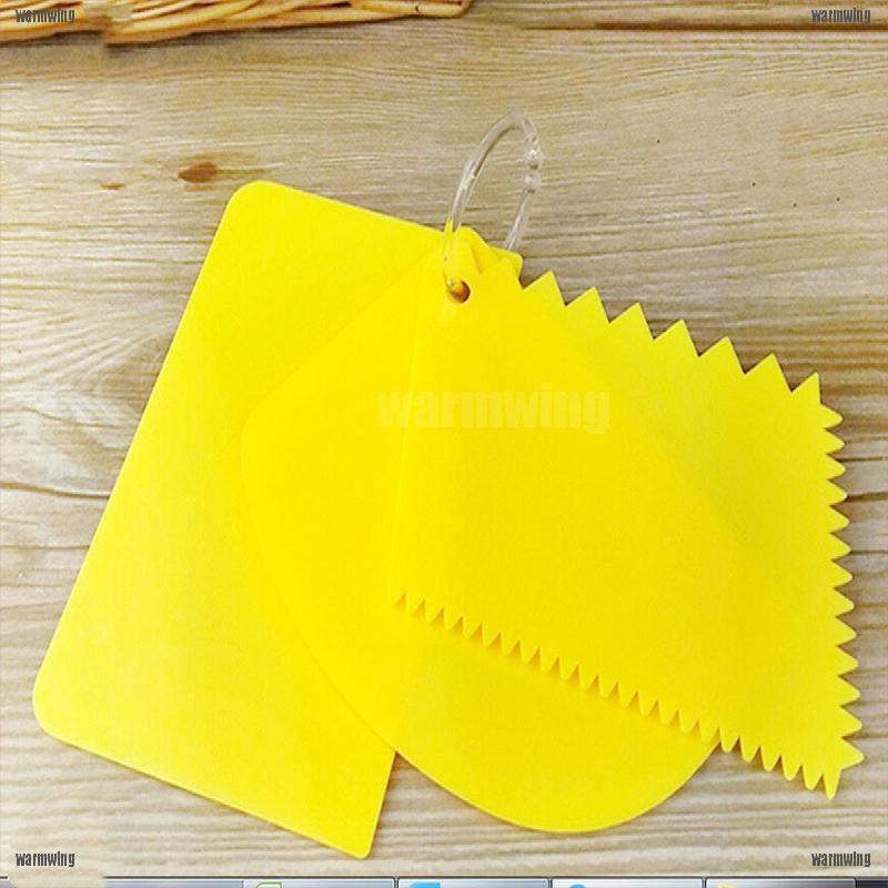 Set 3 Dụng Cụ Chà Láng Bánh Kem Bằng Nhựa Trơn