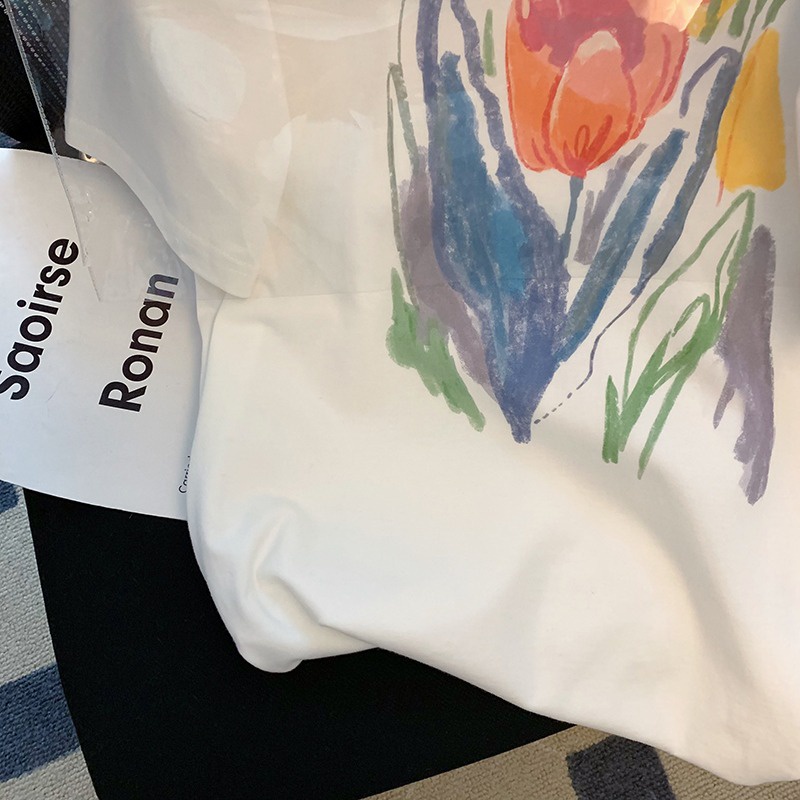 NRVP Áo Thun Mùa Hè Tay Cộc Oversize In Họa Tiết Phong Cách Hàn Quốc Cho Nam / Nữ