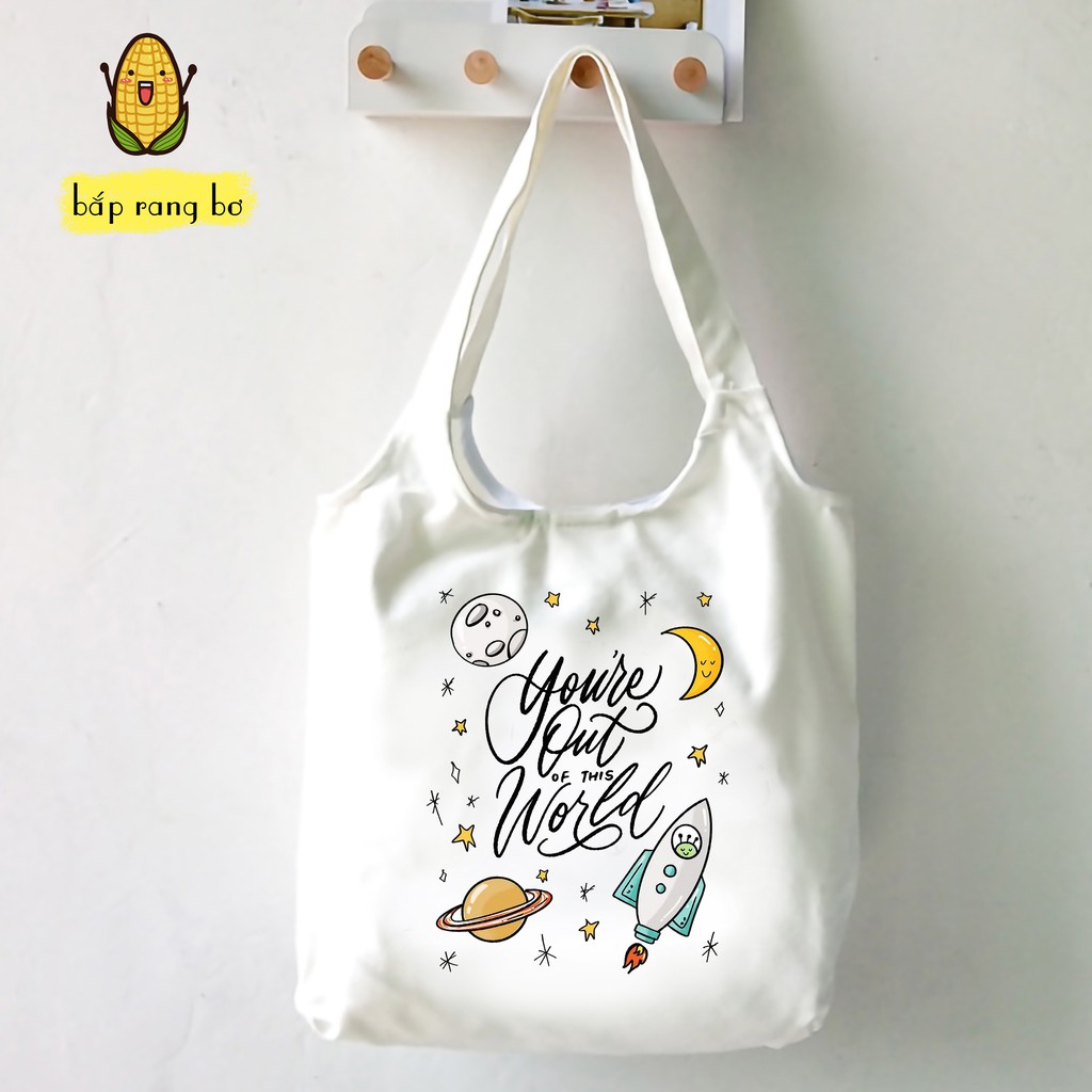 TÚI TOTE LOVE YOU TO MOON &amp; BACK - VẢI CANVAS